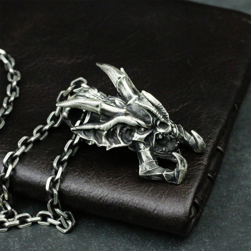WorldNorse Wilde Drachenkopf-Halskette