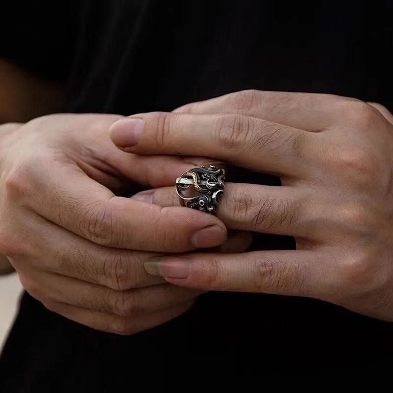 WorldNorse Kreativer Drachenschwert-Kriegerring