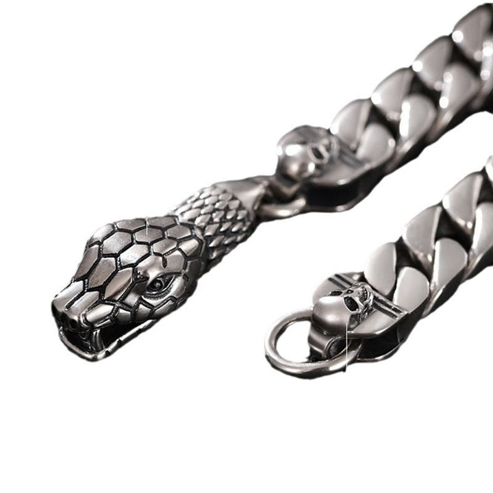 WorldNorse – Kubanisches Gliederarmband mit Schlangenschädel