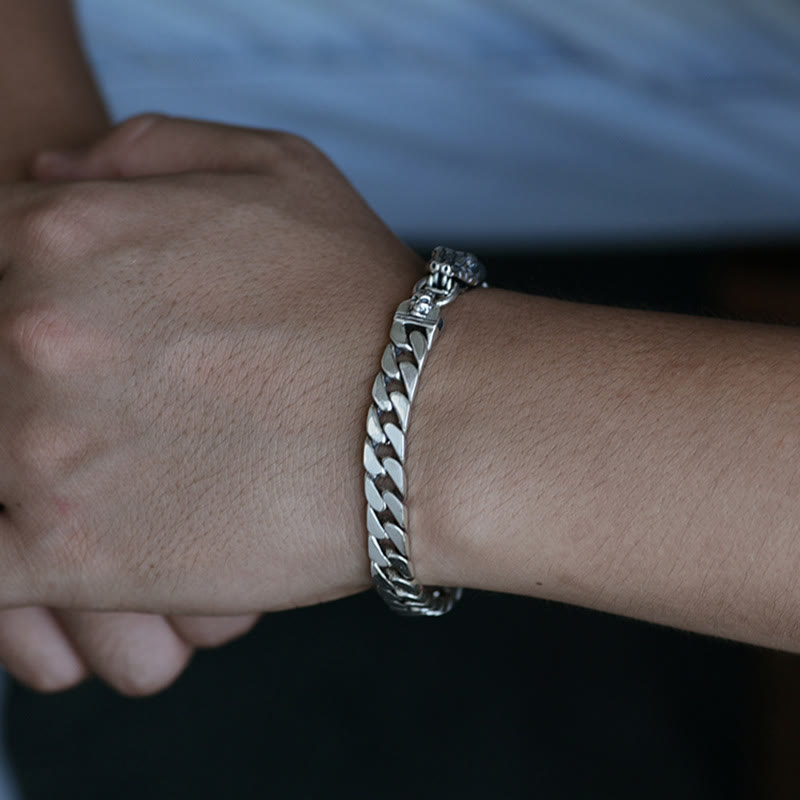 WorldNorse – Kubanisches Gliederarmband mit Schlangenschädel