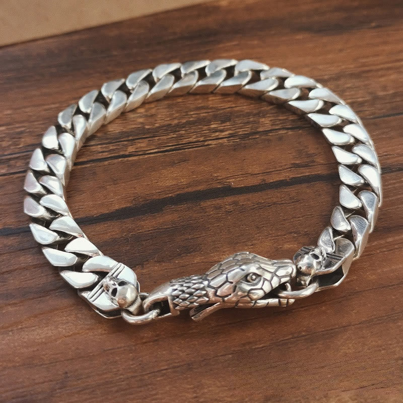 WorldNorse – Kubanisches Gliederarmband mit Schlangenschädel