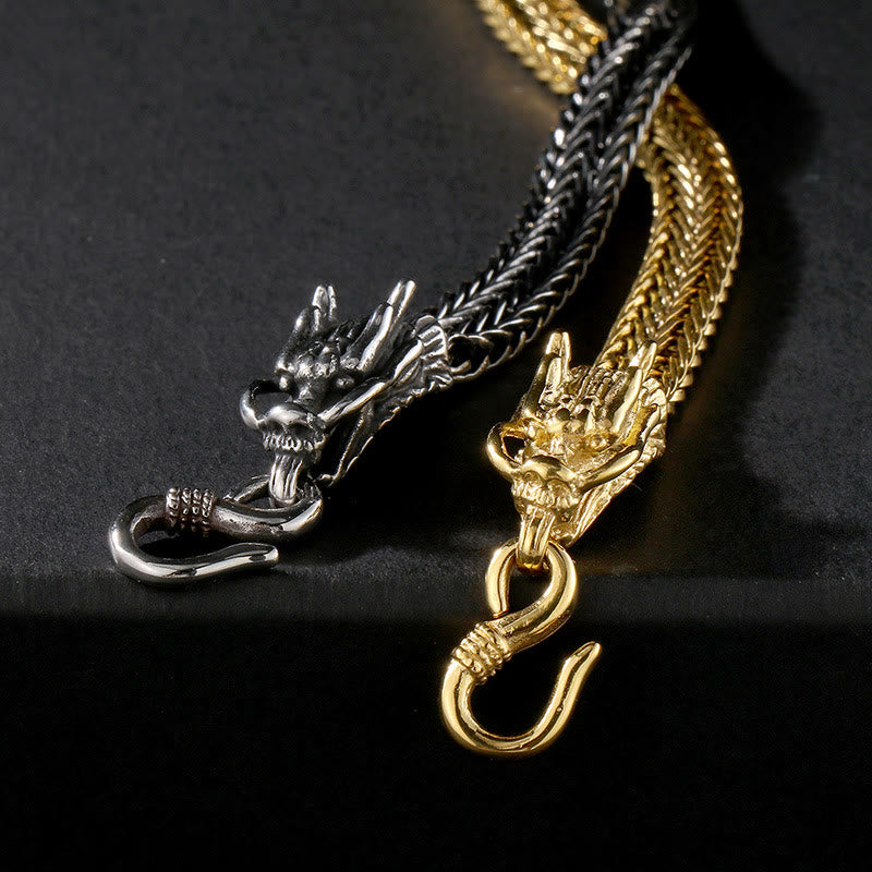 WorldNorse Doppel-Drachenkopf-Hakenarmband