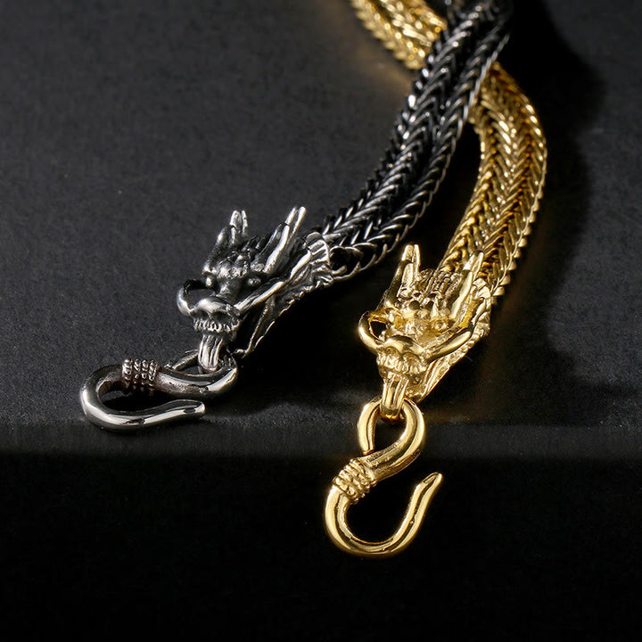 WorldNorse Doppel-Drachenkopf-Hakenarmband