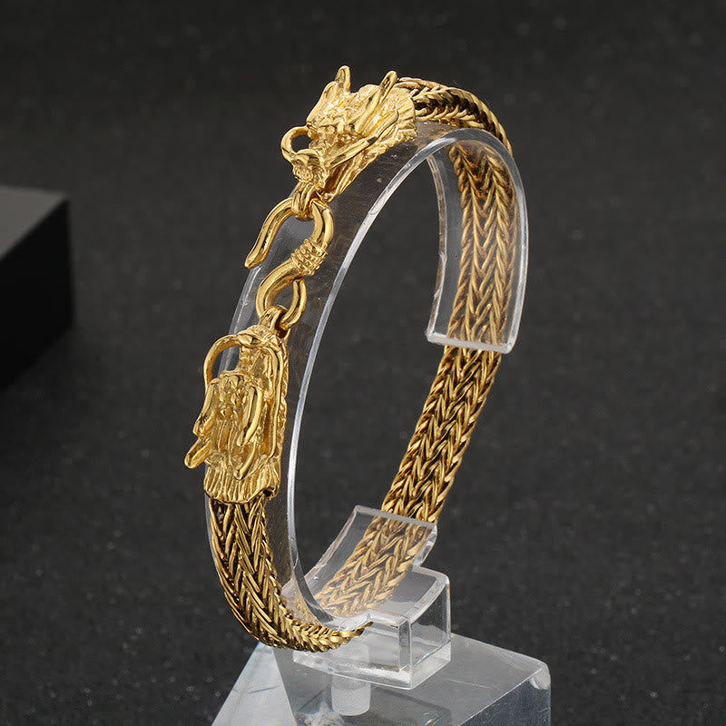 WorldNorse Doppel-Drachenkopf-Hakenarmband