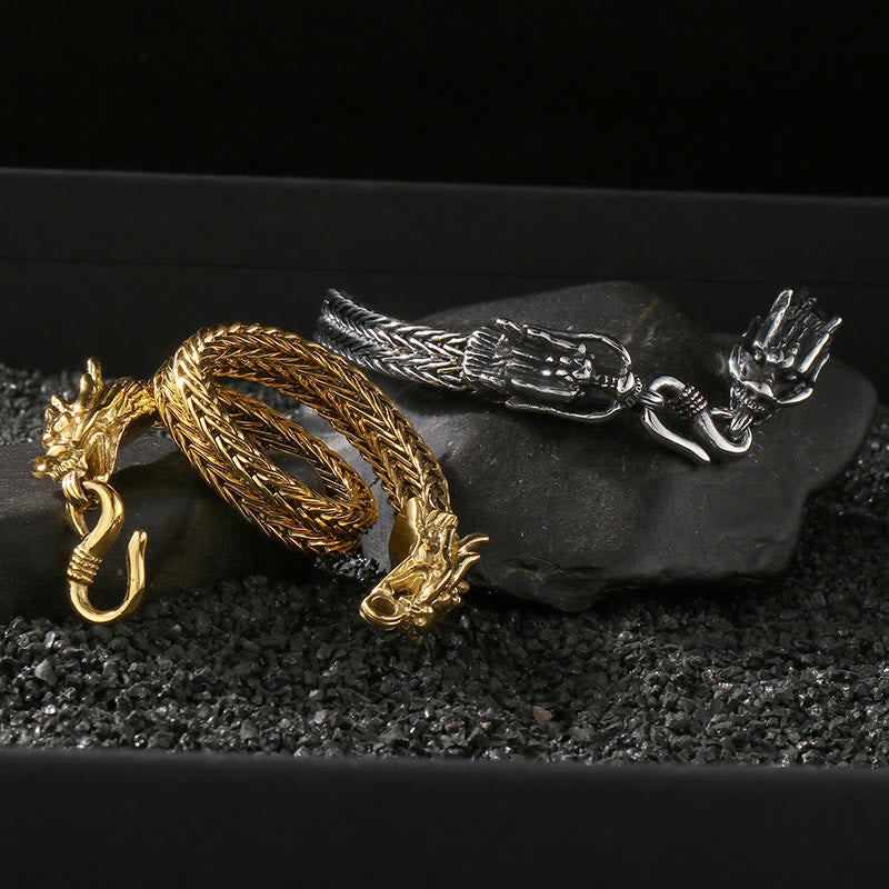 WorldNorse Doppel-Drachenkopf-Hakenarmband