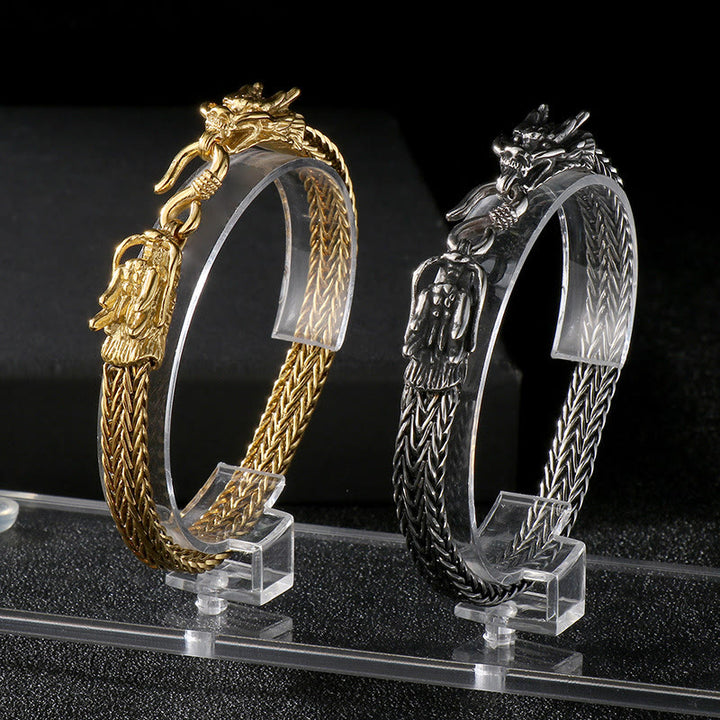 WorldNorse Doppel-Drachenkopf-Hakenarmband