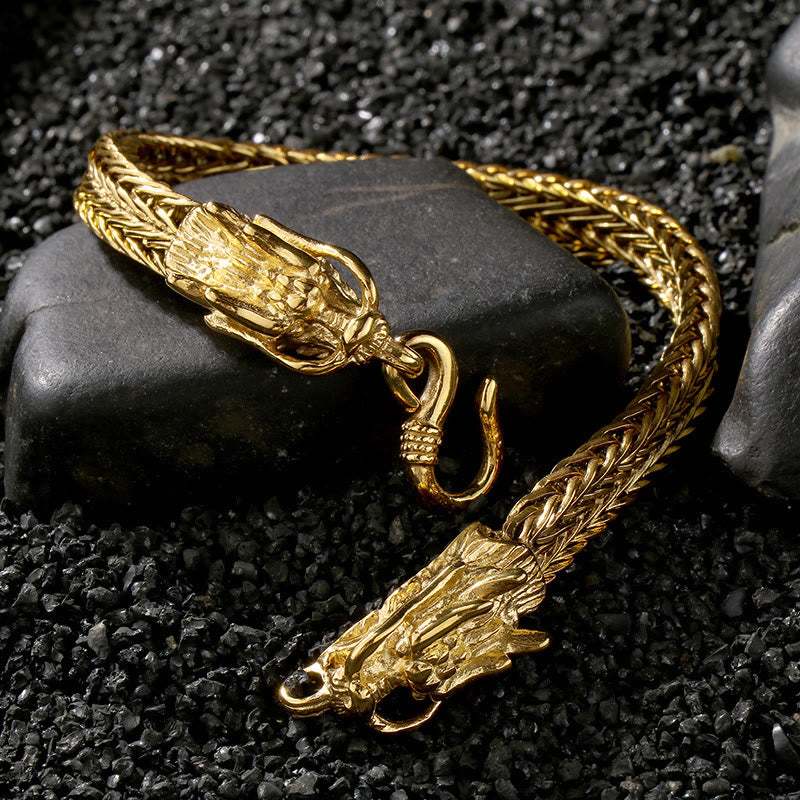 WorldNorse Doppel-Drachenkopf-Hakenarmband