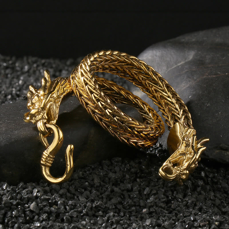 WorldNorse Doppel-Drachenkopf-Hakenarmband