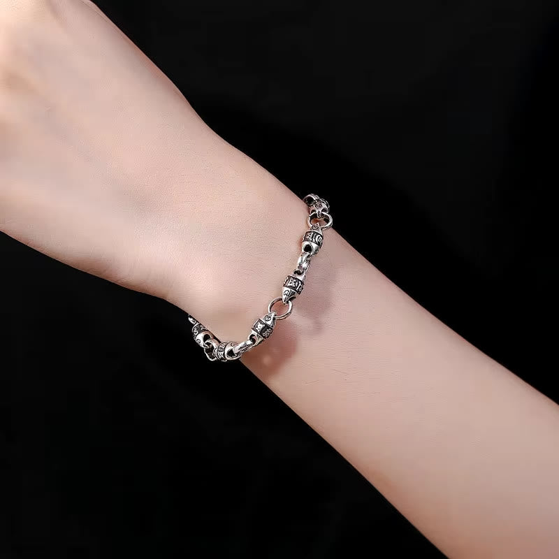 WorldNorse – Armband mit runder Kette und Doppeldrachenkopf