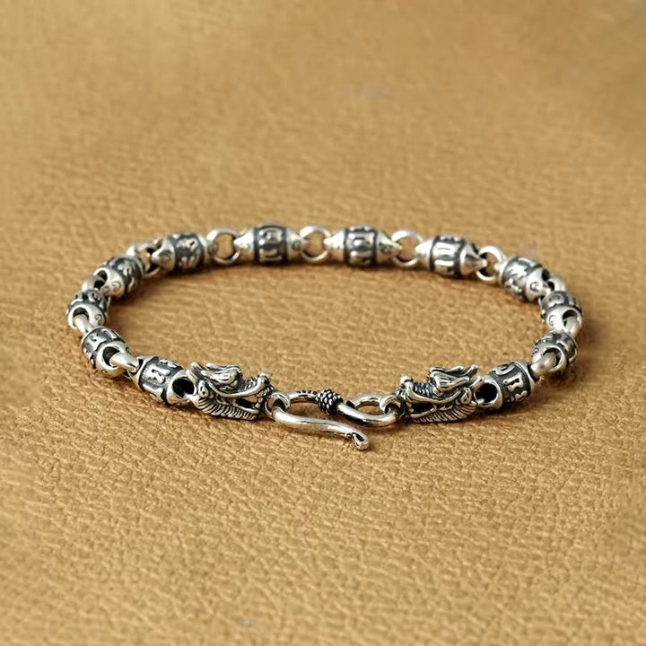 WorldNorse – Armband mit runder Kette und Doppeldrachenkopf
