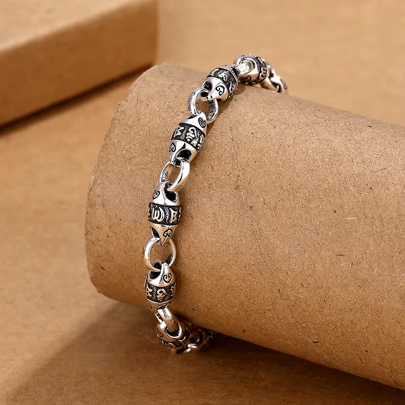WorldNorse – Armband mit runder Kette und Doppeldrachenkopf