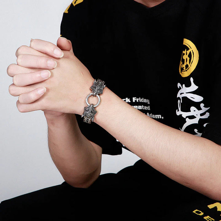 WorldNorse Fuchs- Wolf Kopf-Maskenarmband