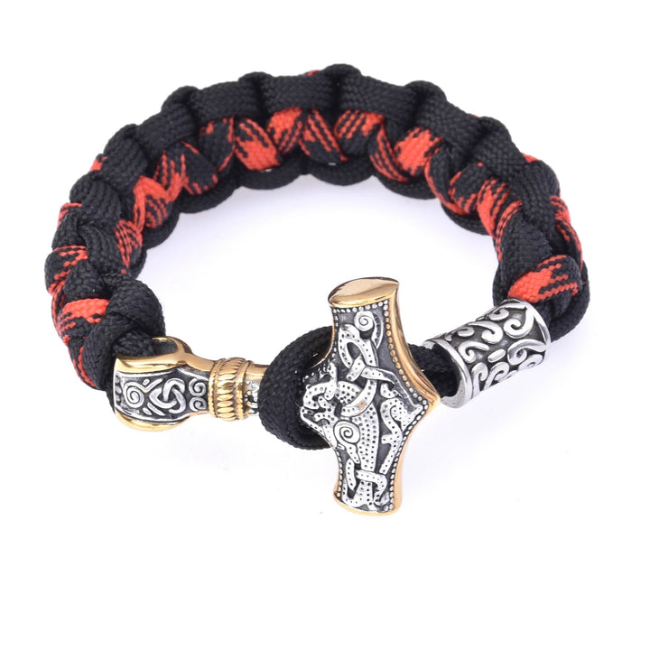 WorldNorse Wikinger Mjölnir Paracord geflochtenes Armband