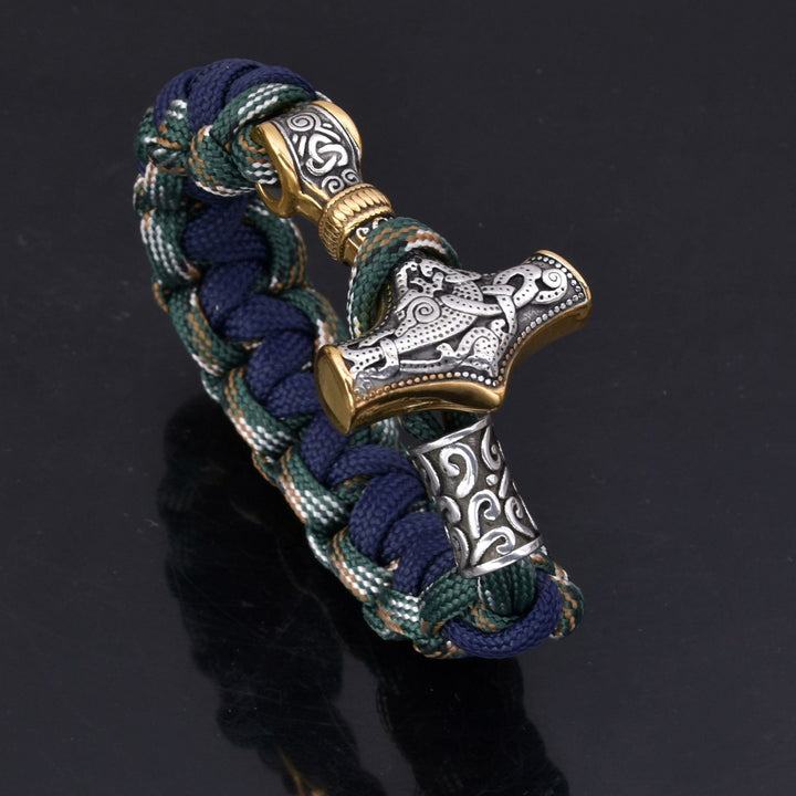 WorldNorse Wikinger Mjölnir Paracord geflochtenes Armband