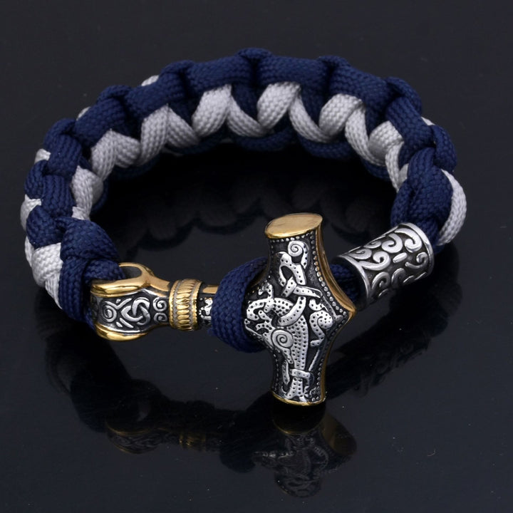 WorldNorse Wikinger Mjölnir Paracord geflochtenes Armband