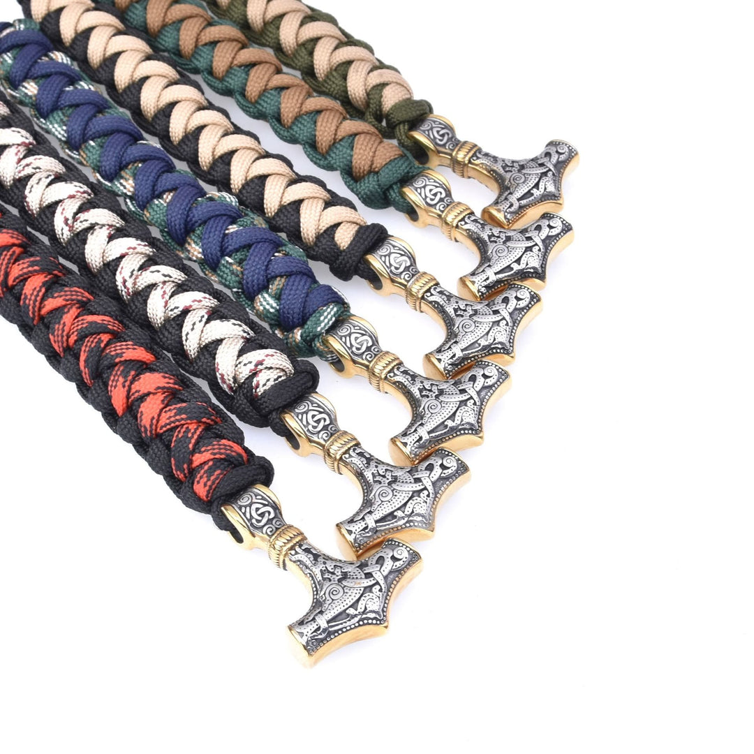 WorldNorse Wikinger Mjölnir Paracord geflochtenes Armband