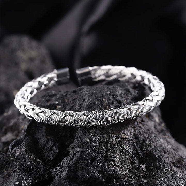 WorldNorse Geflochtenes Kabel-Manschettenarmband