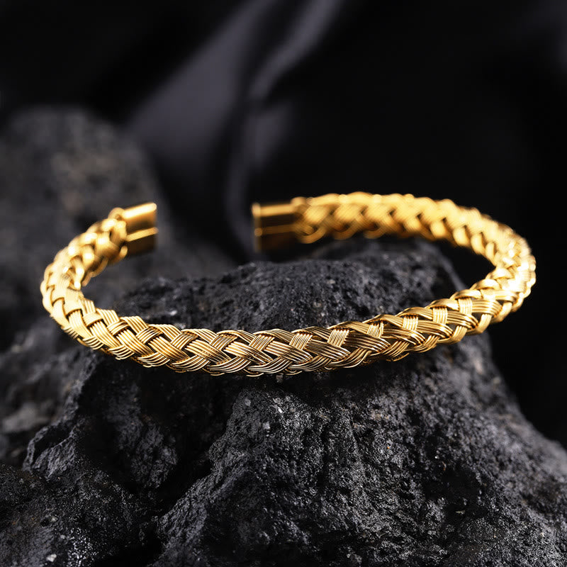 WorldNorse Geflochtenes Kabel-Manschettenarmband