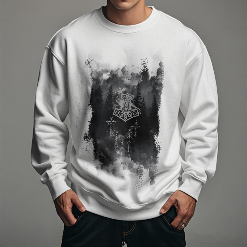 WorldNorse Raven Thors Hammer Sweatshirt - image 12