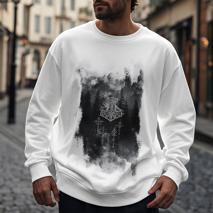 WorldNorse Raven Thors Hammer Sweatshirt - image 14