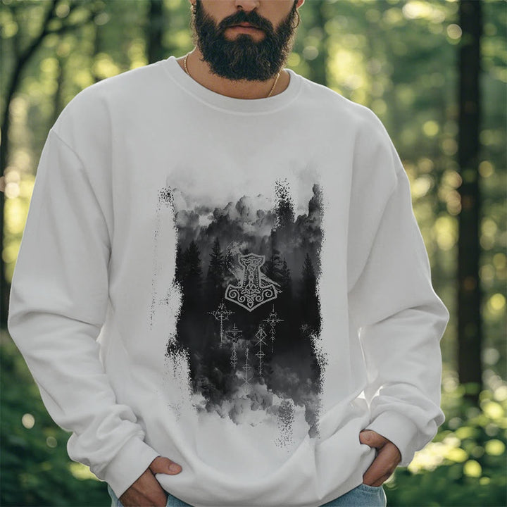 WorldNorse Raven Thors Hammer Sweatshirt - image 13