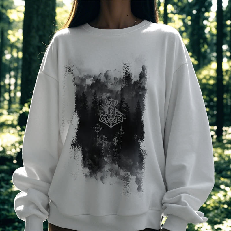 WorldNorse Raven Thors Hammer Sweatshirt - image 16