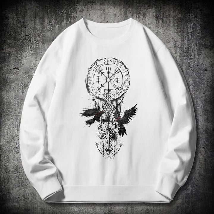 WorldNorse Wikinger Vegvisir Valknut Totem Sweatshirt - Weiß - 2XL - image 10
