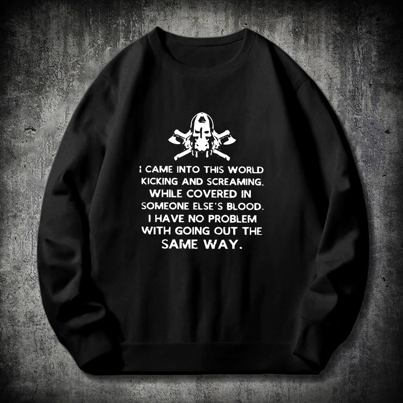 WorldNorse Ich kam in diese Welt Viking Sweatshirt - Schwarz - 2XL - image 0