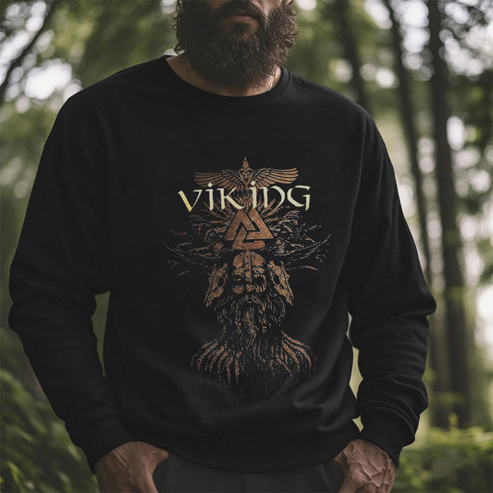 WorldNorse Viking Art Raven Valknut Sweatshirt - image 5