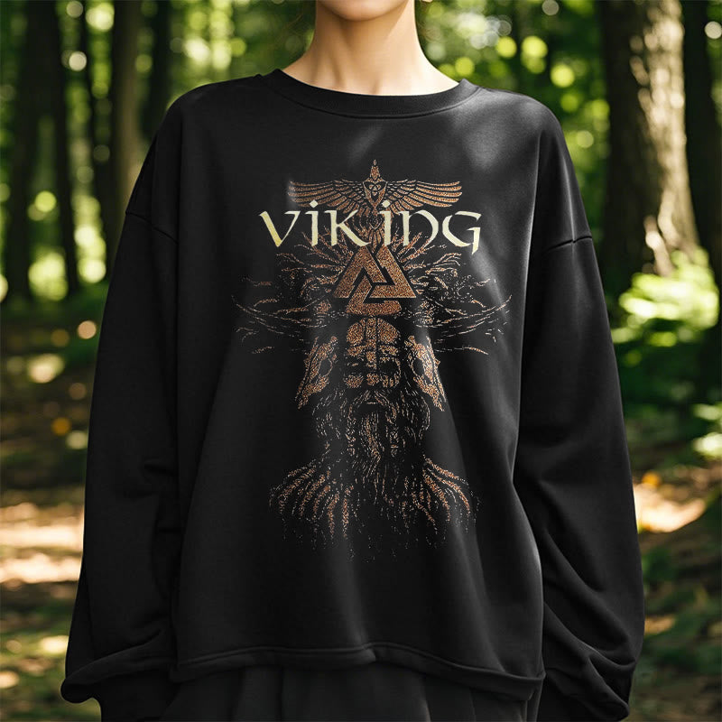 WorldNorse Viking Art Raven Valknut Sweatshirt - image 8