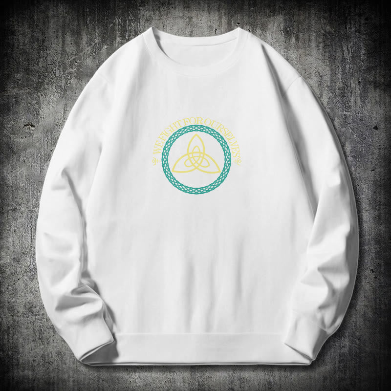 WorldNorse Keltischer Knoten Rund Triquetra Sweatshirt - Weiß - 2XL - image 10