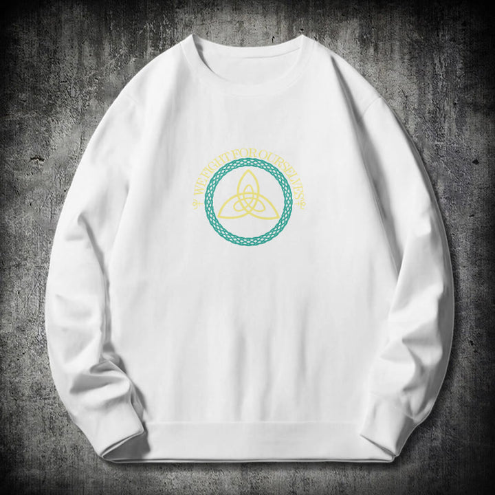 WorldNorse Keltischer Knoten Rund Triquetra Sweatshirt - Weiß - 2XL - image 10