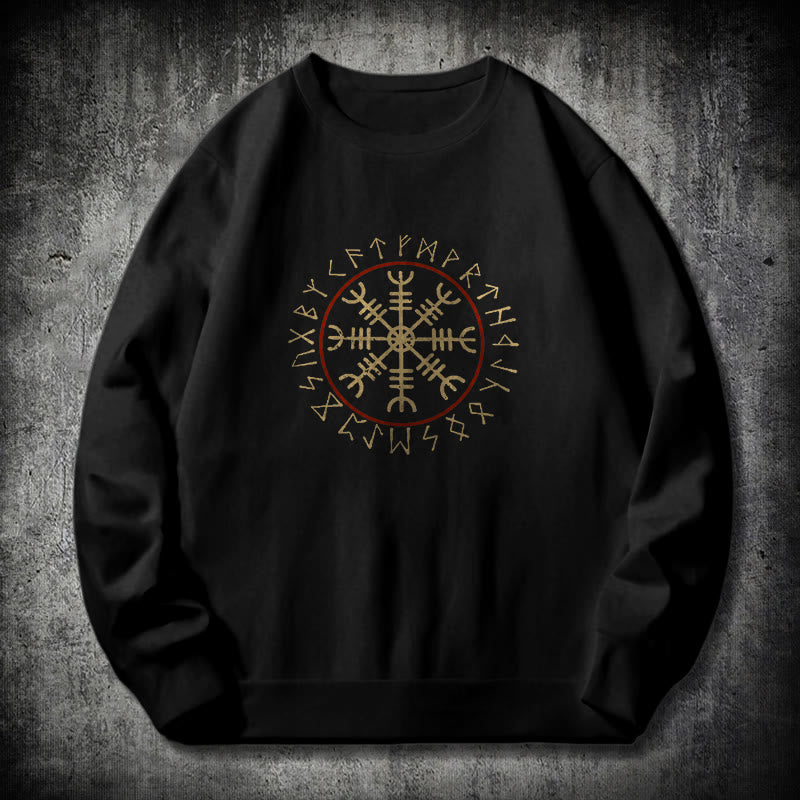 WorldNorse Helm der Ehrfurcht mit Rune Sweatshirt - Schwarz - 2XL - image 0