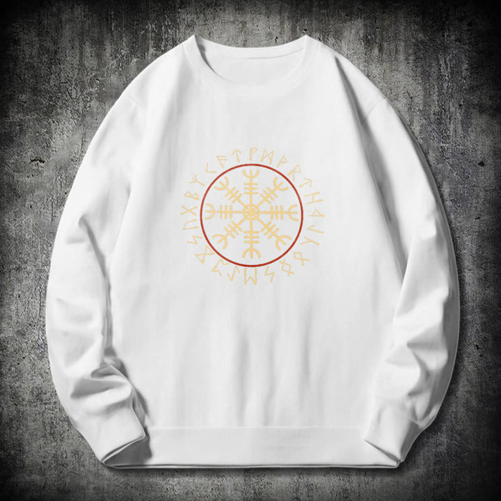 WorldNorse Helm der Ehrfurcht mit Rune Sweatshirt - Weiß - 2XL - image 10