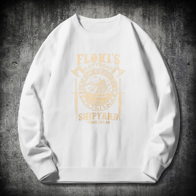 WorldNorse Shipyard Wikingerschiff und Schwert Sweatshirt - Weiß - 2XL - image 10