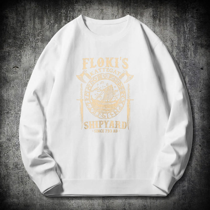 WorldNorse Shipyard Wikingerschiff und Schwert Sweatshirt - Weiß - 2XL - image 10
