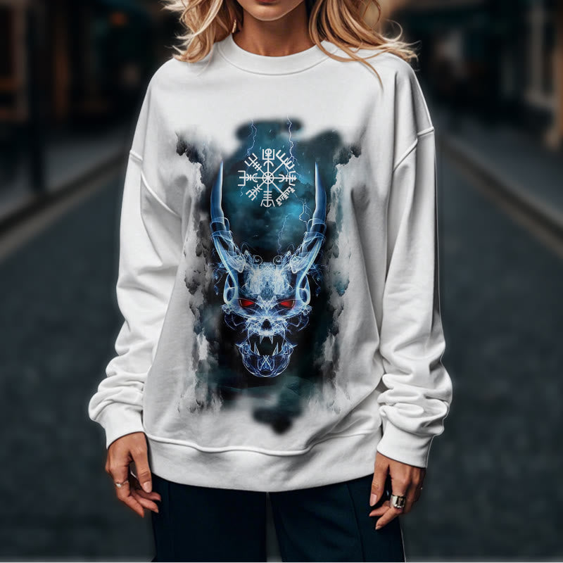 WorldNorse Wikinger Totenkopf Blitzkrieger Vegvisir Sweatshirt - image 17