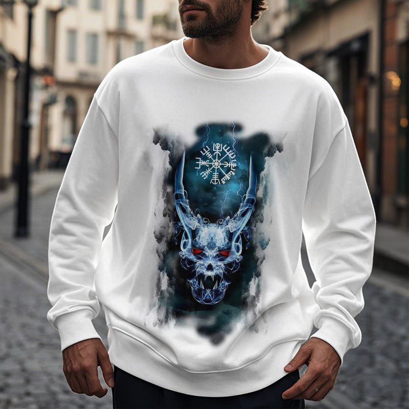 WorldNorse Wikinger Totenkopf Blitzkrieger Vegvisir Sweatshirt - image 14