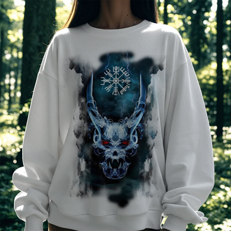 WorldNorse Wikinger Totenkopf Blitzkrieger Vegvisir Sweatshirt - image 16