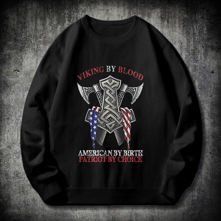 WorldNorse Viking By Blood Mjölnir Axt Keltischer Knoten Sweatshirt - Schwarz - 2XL - image 0
