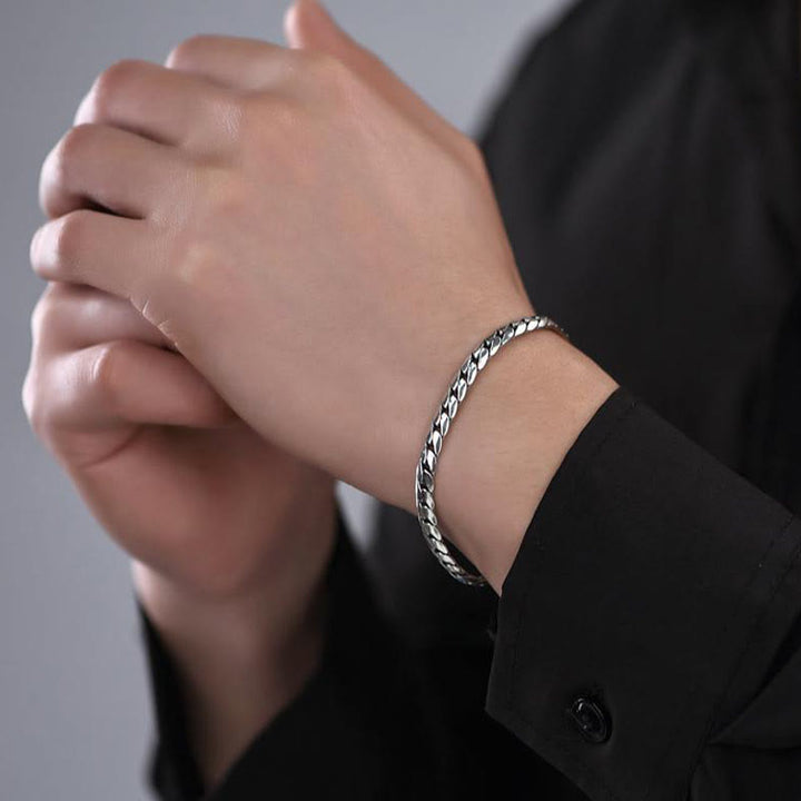 WorldNorse – Flaches Armband mit kubanischem Gliederverschluss