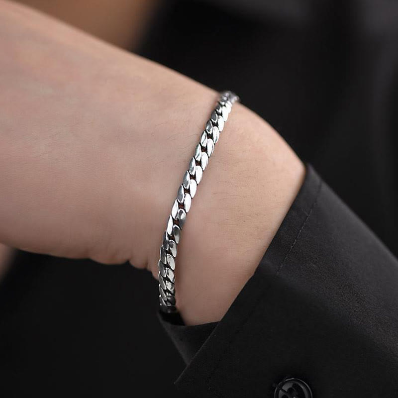 WorldNorse – Flaches Armband mit kubanischem Gliederverschluss