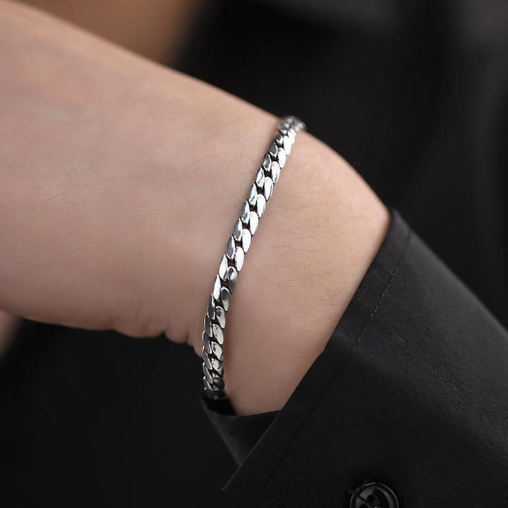 WorldNorse – Flaches Armband mit kubanischem Gliederverschluss
