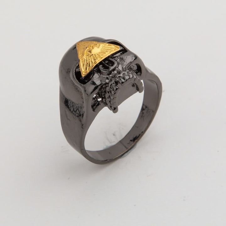 WorldNorse Allsehendes Auge Totenkopfring
