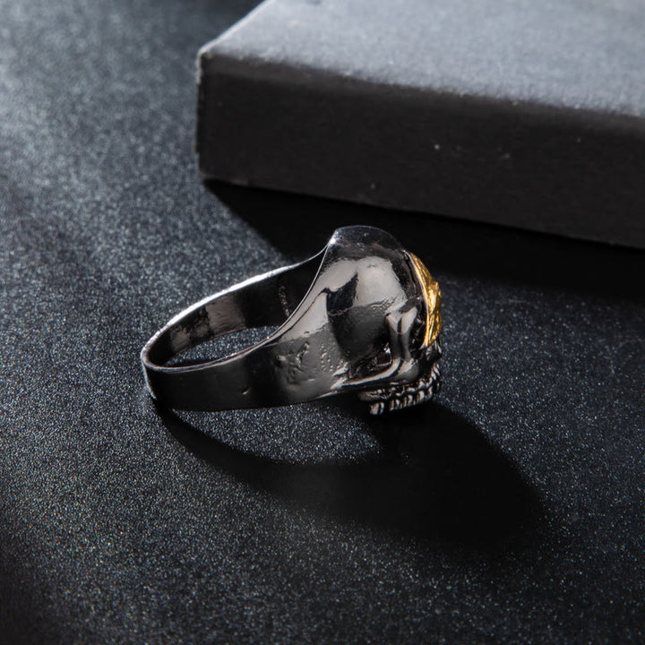 WorldNorse Allsehendes Auge Totenkopfring