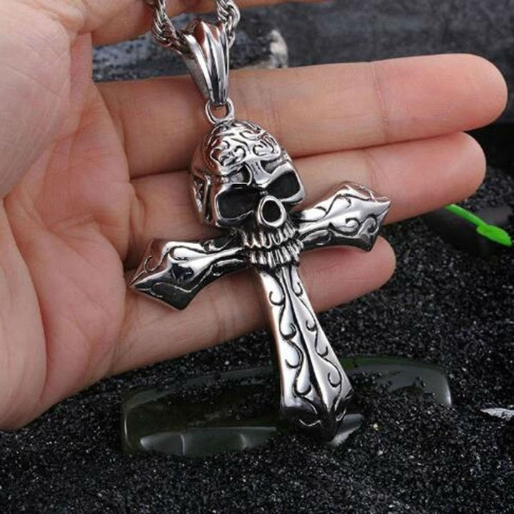 WorldNorse Totenkopf Kreuz Reben Halskette