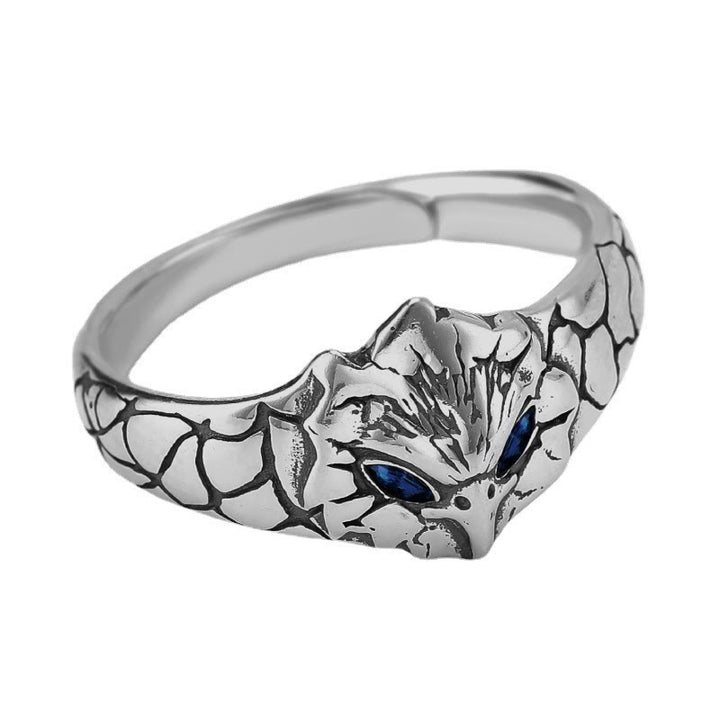 WorldNorse Retro-Ring mit Eule und blauen Augen, verstellbar