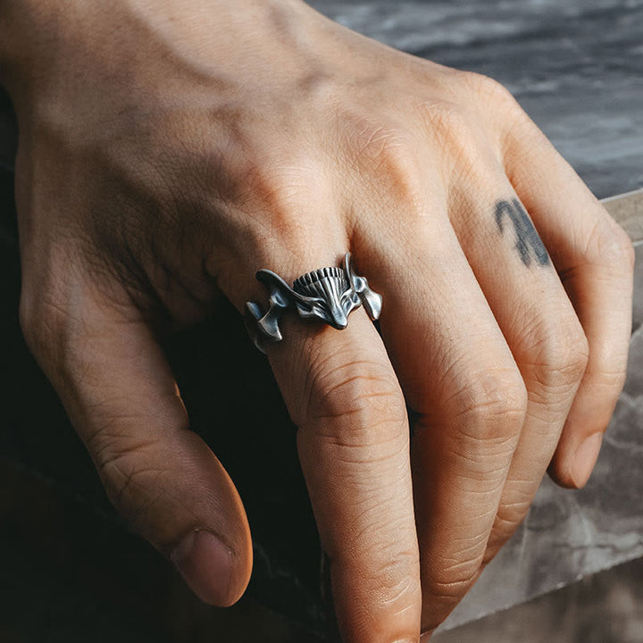 WorldNorse 2-teiliges Ringset mit Totenkopf-Masken-Design - image 6