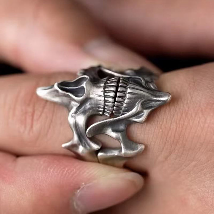 WorldNorse 2-teiliges Ringset mit Totenkopf-Masken-Design - image 3