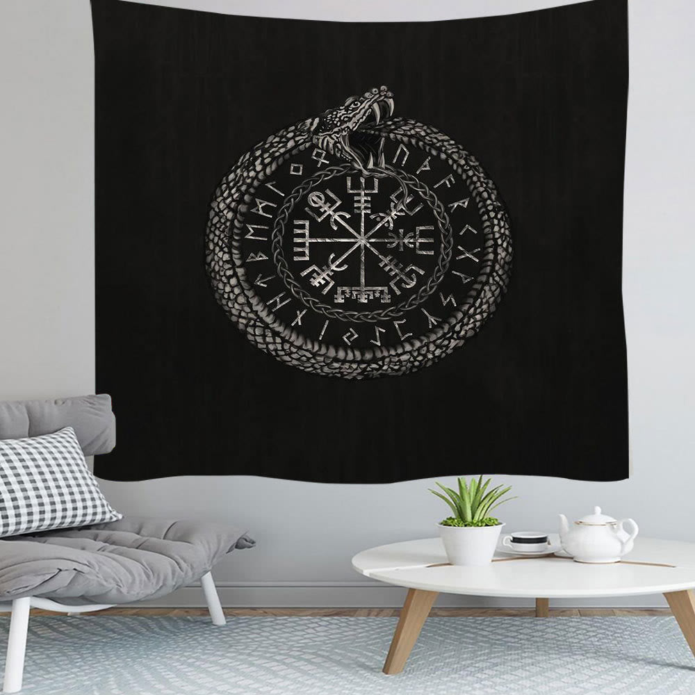 WeltNordischer Wikinger-Wölfe- Rune -Wandteppich